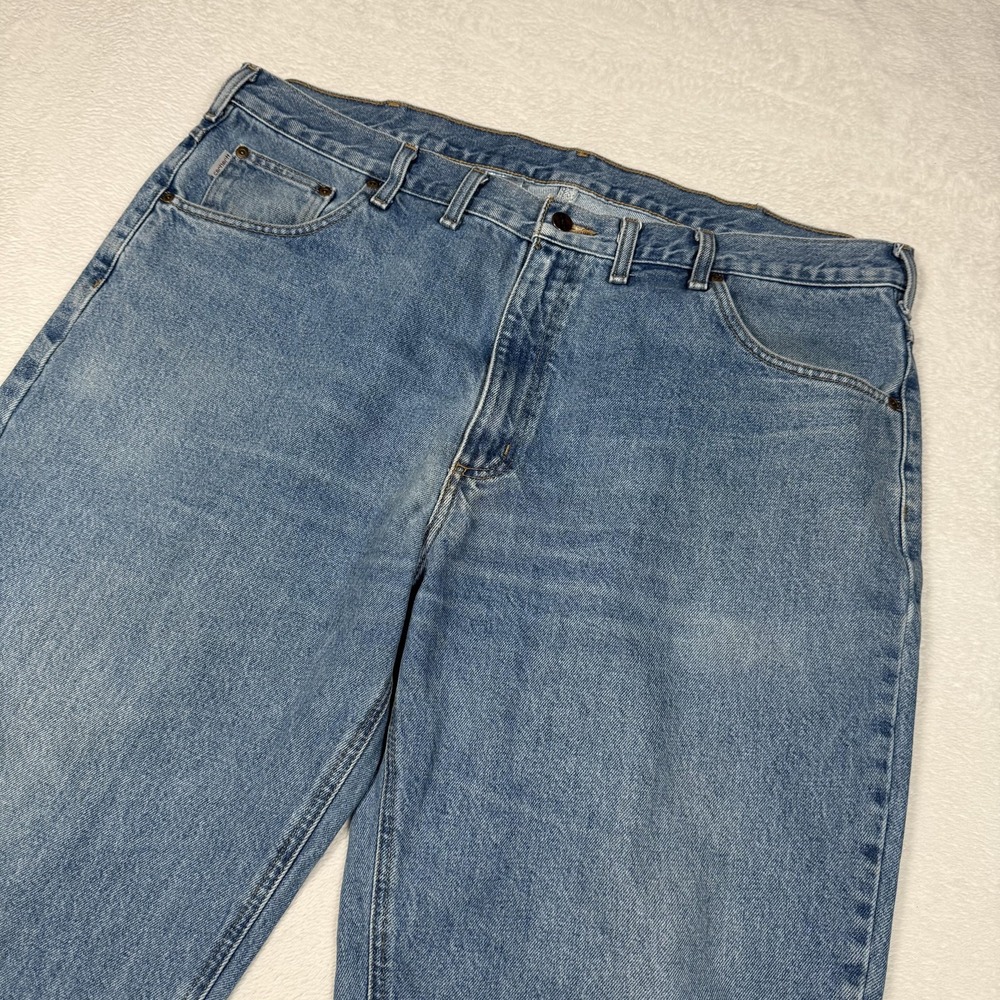 Carhartt Jeans Mens 44x30 Blue Stonewash B17 STW Relaxed Fit‎ Straight Leg Denim